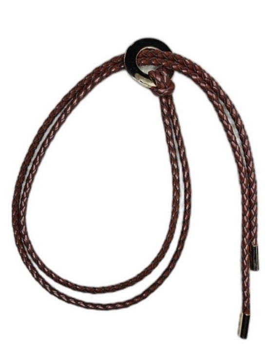 ESCADA Women’s Vintage Adjustable Braided Leather Goldtone O-Ring Belt main image 8